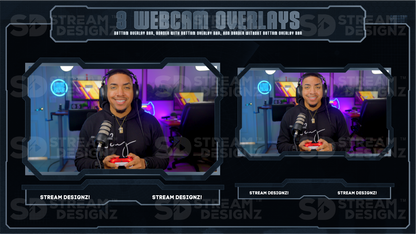 stream overlay package 3 webcam overlays falcon stream designz