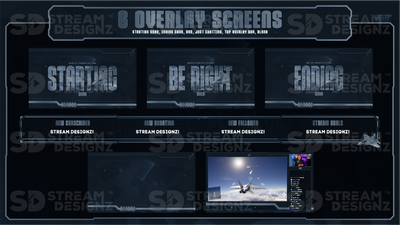 stream overlay package 6 overlay screens falcon stream designz