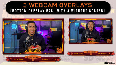 stream overlay package 3 webcam overlays fall harvest stream designz
