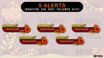 stream overlay package 5 alerts fall harvest stream designz