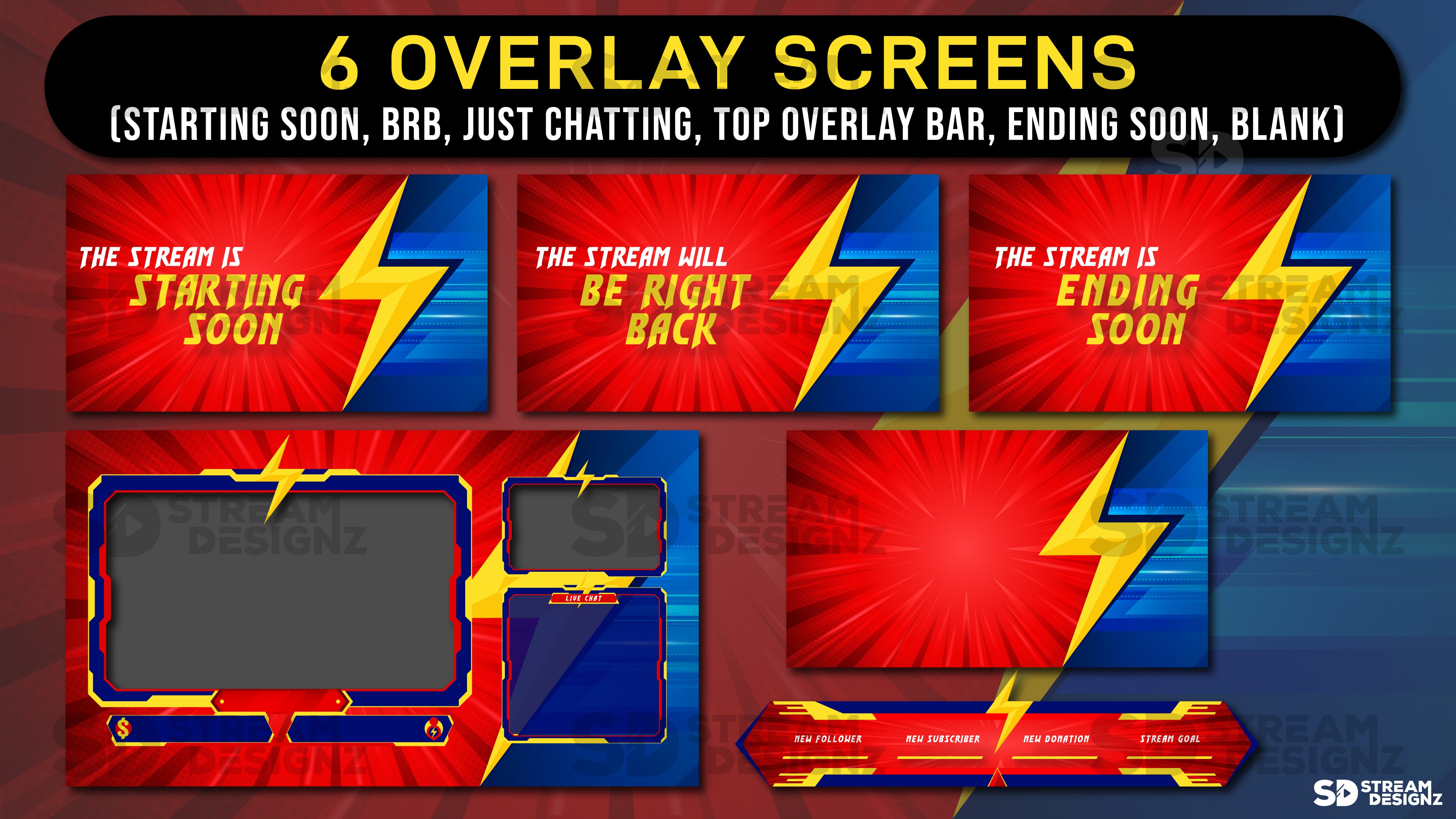 Animated Stream Overlay Package - Flash | Stream Designz