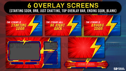animated stream overlay package flash 6 overlay screens stream designz