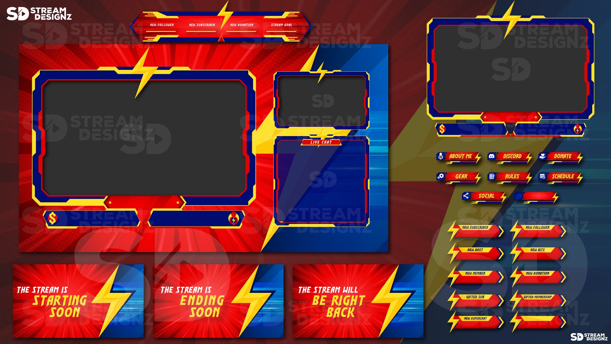 animated stream overlay package flash feature image stream designz