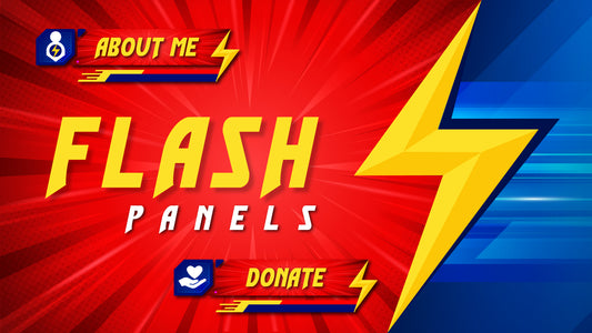 Twitch panels Flash thumbnail stream designz