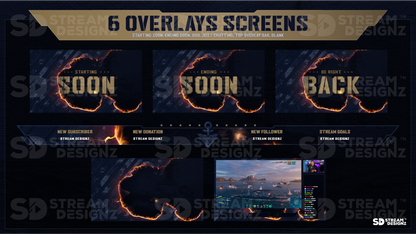stream overlay package 6 overlay screens fleet stream designz