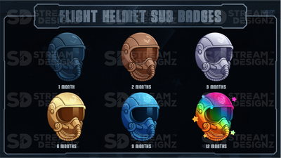 6 pack sub badges preview image combat flight helmet stream designz