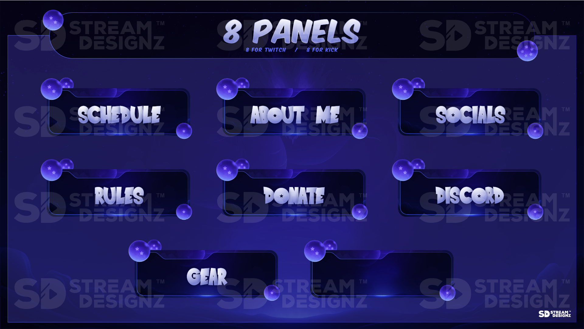 stream overlay package 8 panels fusion stream designz
