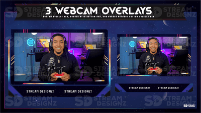 static stream overlay package 3 webcam overlays galaxy stream designz