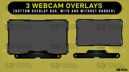 animated stream overlay package - gold rush - webcam overlays - stream designz