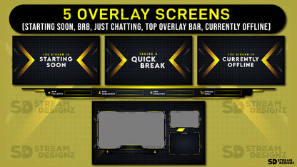 animated stream overlay package - gold rush - overlay screens - stream designz