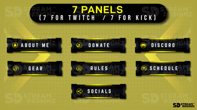 stream overlay package 7 panels gold rush stream designz