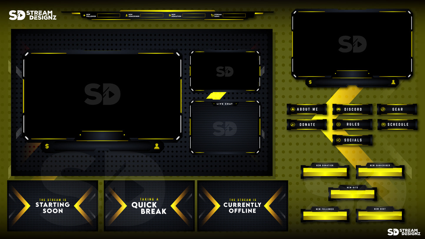 animated stream overlay package gold rush feature image stream designz
