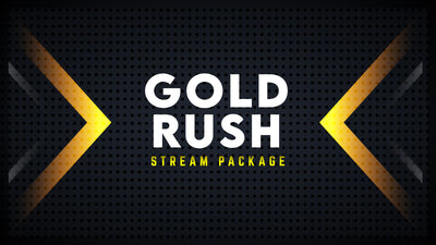 animated stream overlay package gold rush thumbnail stream designz