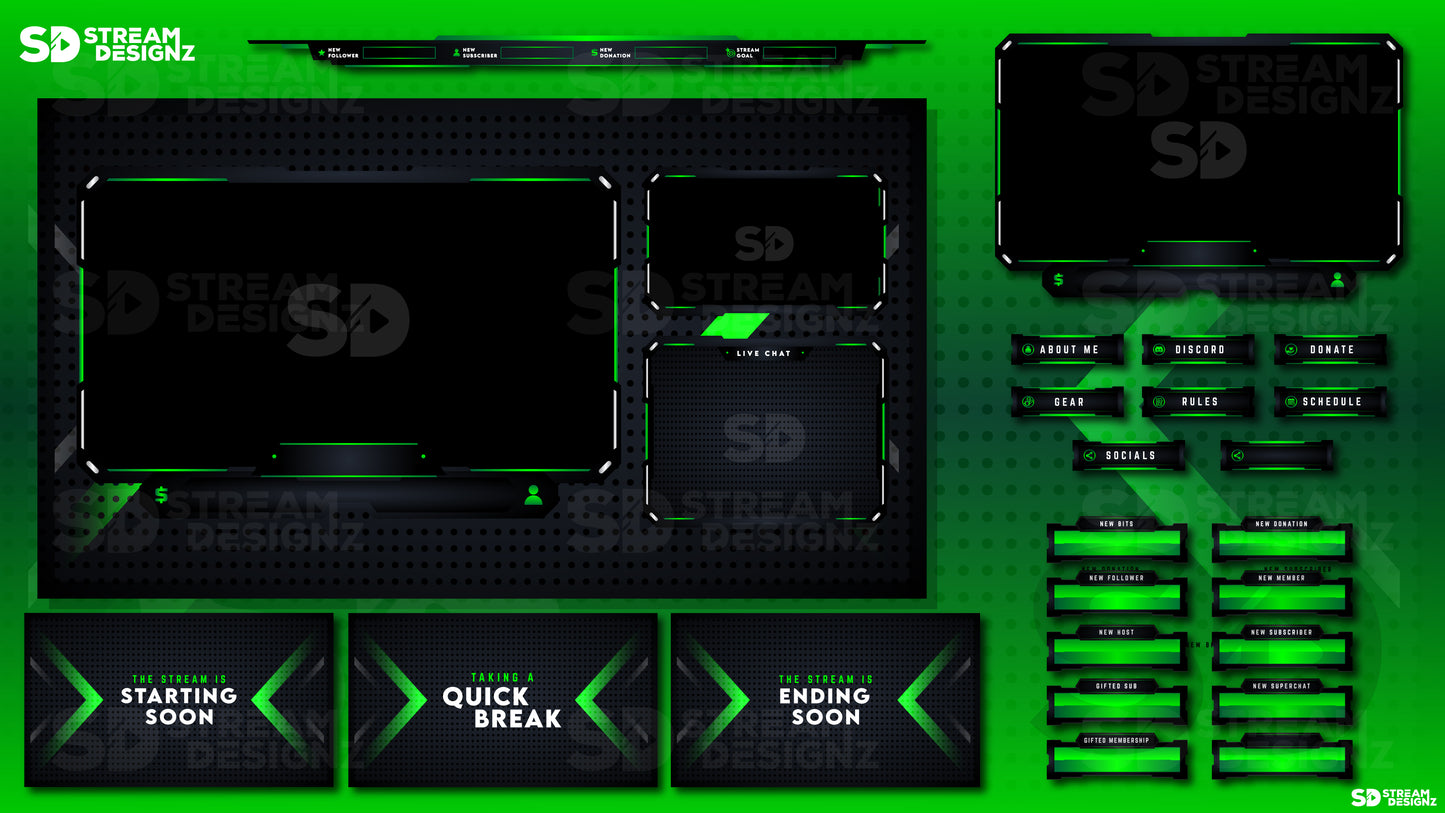 static stream overlay package green arrow feature image stream designz