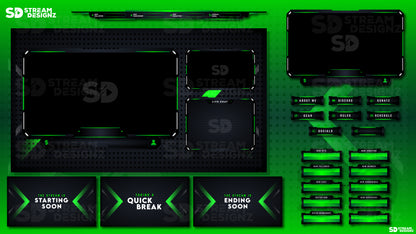 animated stream overlay package green arrow feature image stream designz