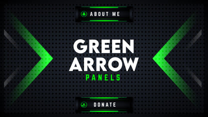 Twitch panels green arrow thumbnail stream designz