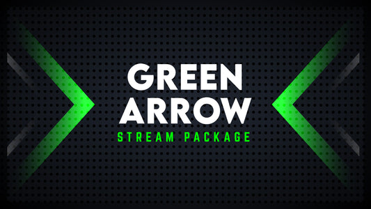 Static stream overlay package green arrow thumbnail stream designz
