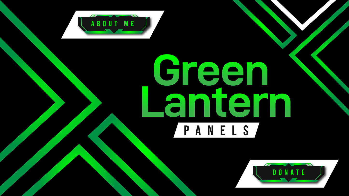 Twitch panels green lantern thumbnail stream designz