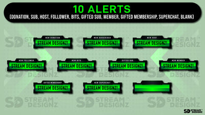 animated stream alerts 10 alerts vector stream designz