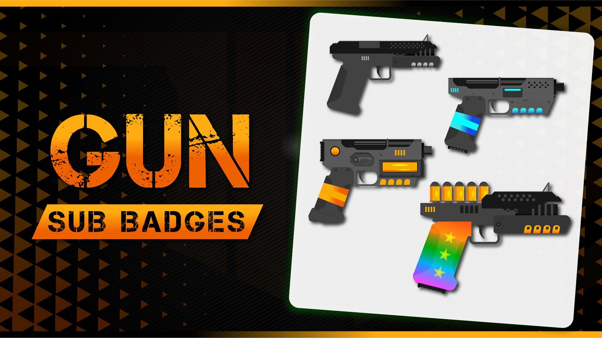 6 pack sub badges thumbnail gun stream designz