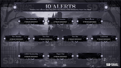 stream overlay package 10 alerts hallows eve stream designz