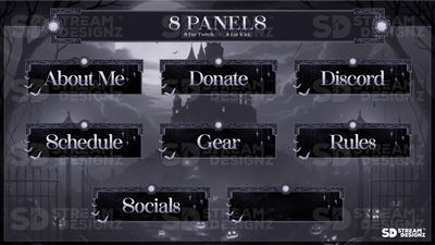 stream overlay package 8 panels hallows eve stream designz