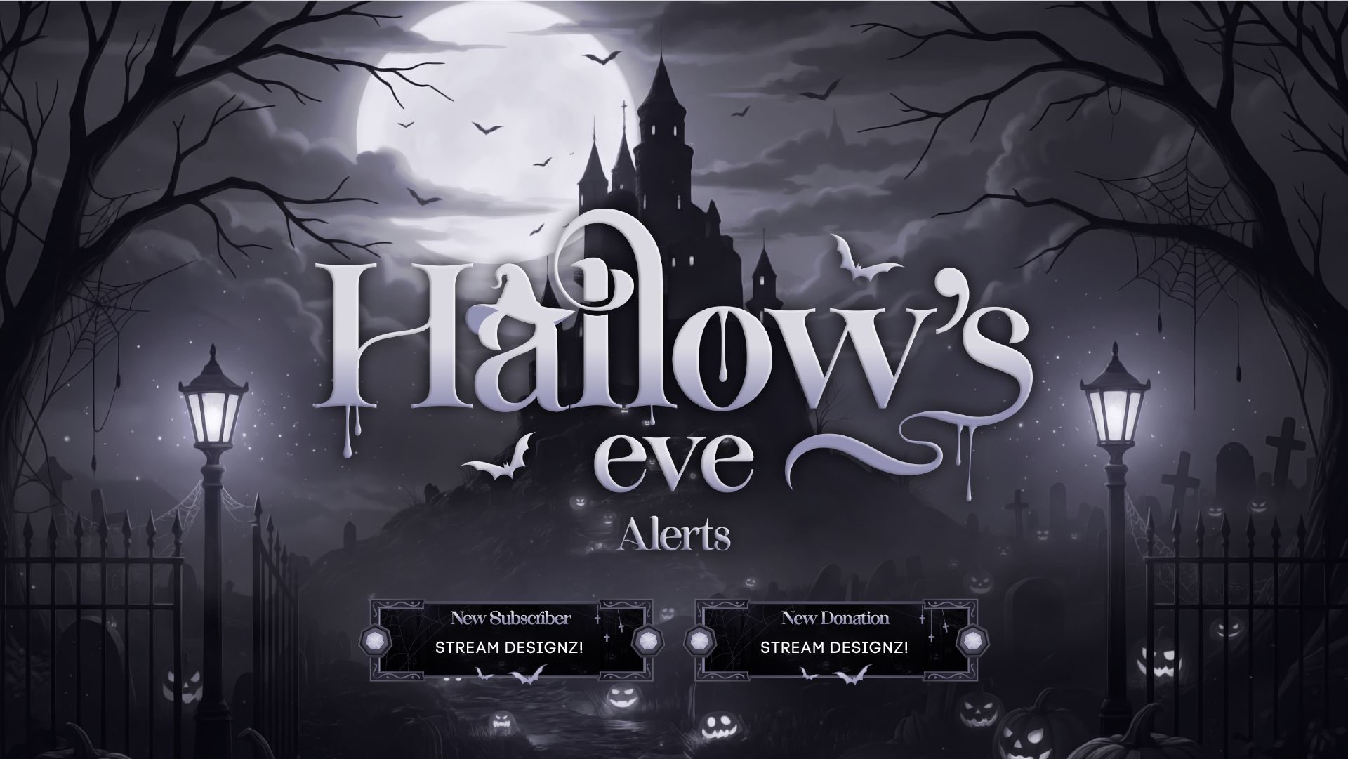 Animated stream alerts thumbnail hallows eve stream designz