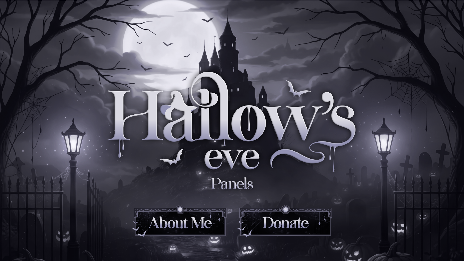 Twitch panels thumbnail hallows eve stream designz
