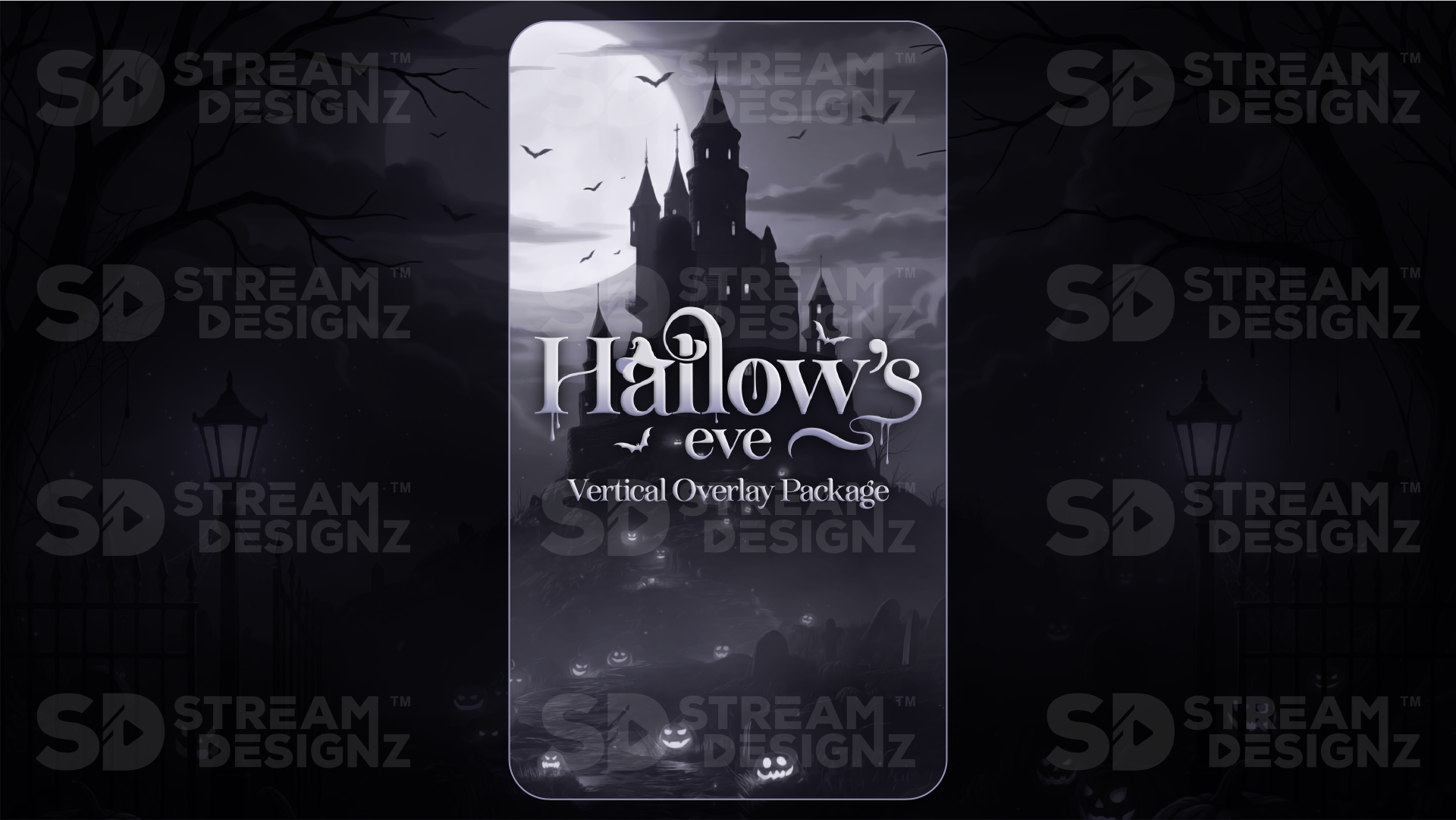 vertical stream overlay package thumbnail hallows eve stream designz