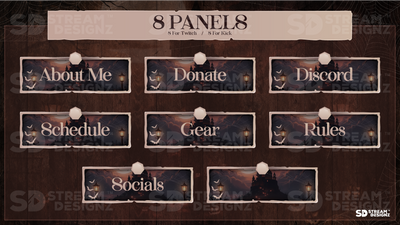 stream overlay package 8 panels harveset moon stream designz