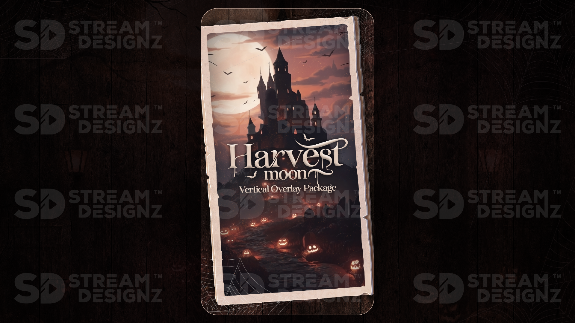 vertical stream overlay package thumbnail harvest moon stream designz