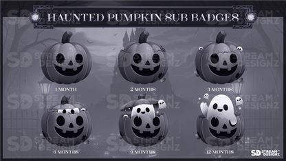 6 pack sub badges preview image haunted pumpkin stream designz