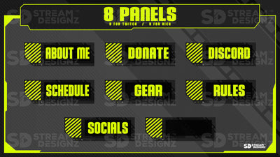 static stream overlay package 8 panels Hazard stream designz