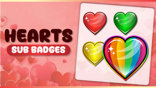 6 pack sub badges thumbnail hearts stream designz