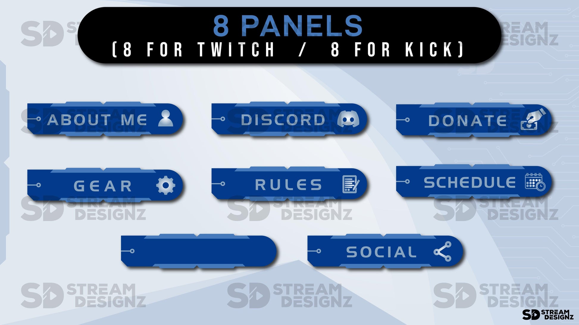 static stream overlay package 8 panels high tech stream designz