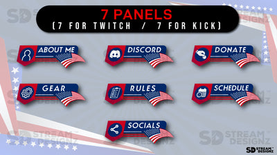 stream overlay package 7 panels home of the brave stream designz