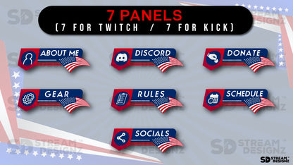 stream overlay package 7 panels home of the brave stream designz