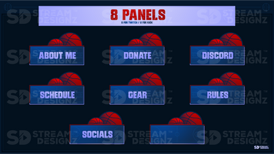 stream overlay package 8 panels hoops stream designz