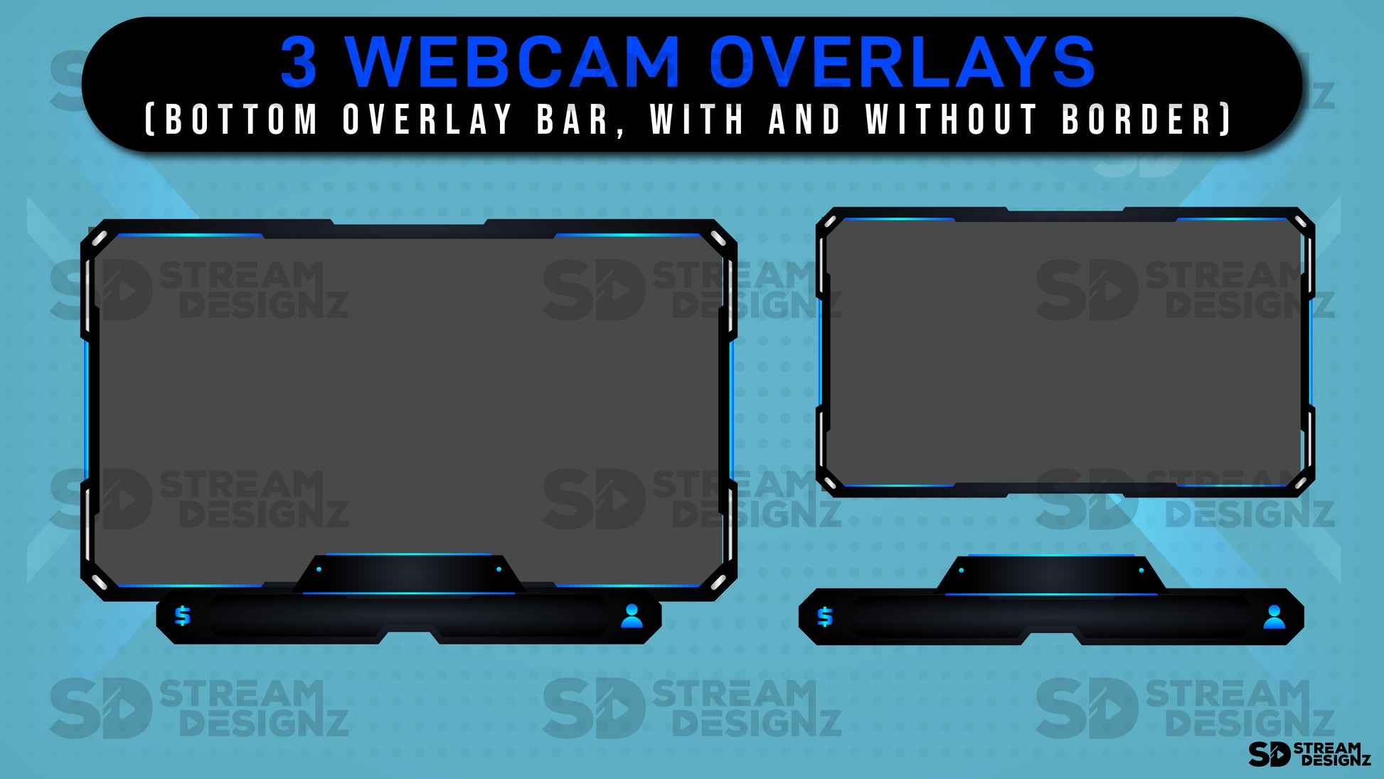 animated stream overlay package - horizon - webcam overlays - stream designz
