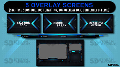 static stream overlay package - horizon - overlay screens - stream designz