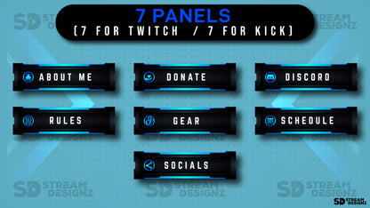 animated stream overlay package - horizon - 7 panels - stream designz