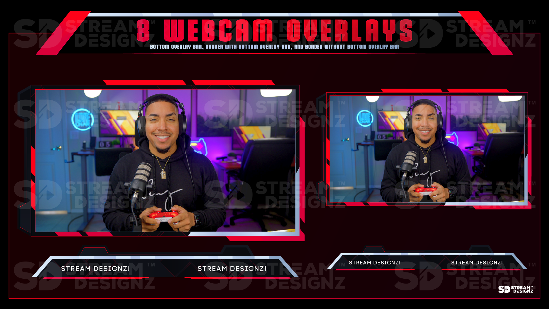 stream overlay package 3 webcam overlays inferno stream designz