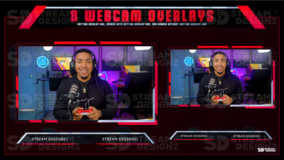 stream overlay package 3 webcam overlays inferno stream designz