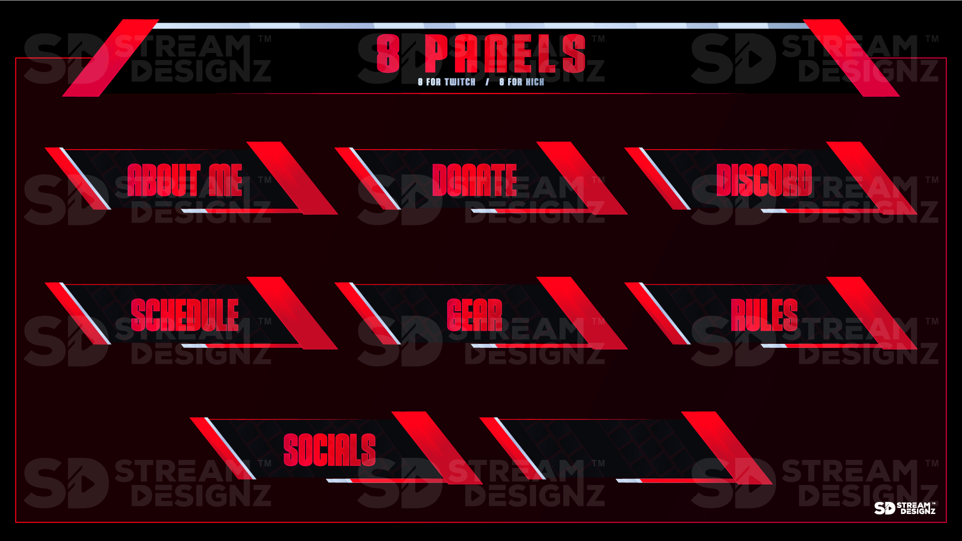 Twitch panels panels preview inferno stream designz