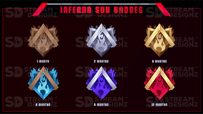 6 pack sub badges preview image inferno stream designz