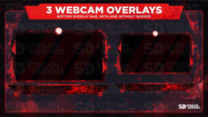 static stream overlay package 3 webcam overlays katana stream designz