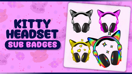 6 pack sub badges thumbnail kitty headset stream designz