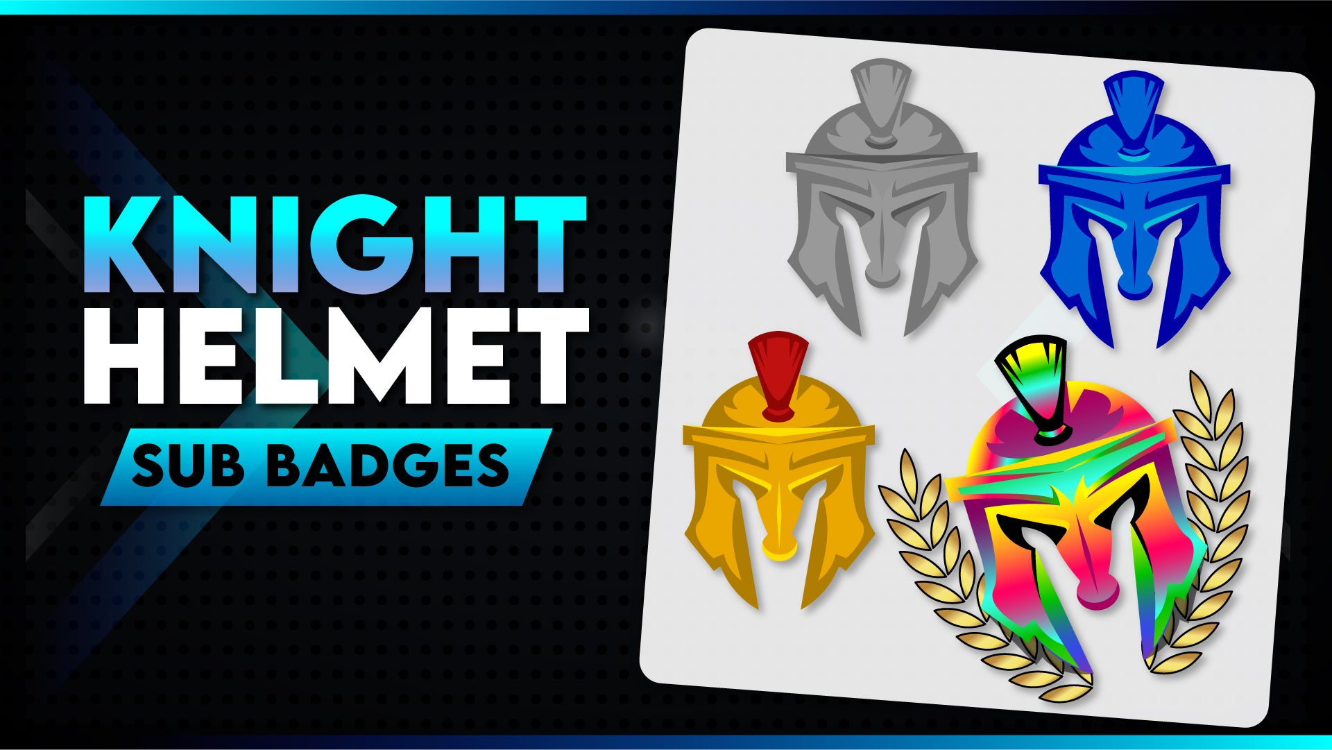 6 pack sub badges thumbnail knight helmet stream designz