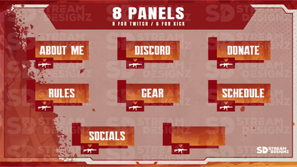 animated stream overlay package 8 panels legends stream designz