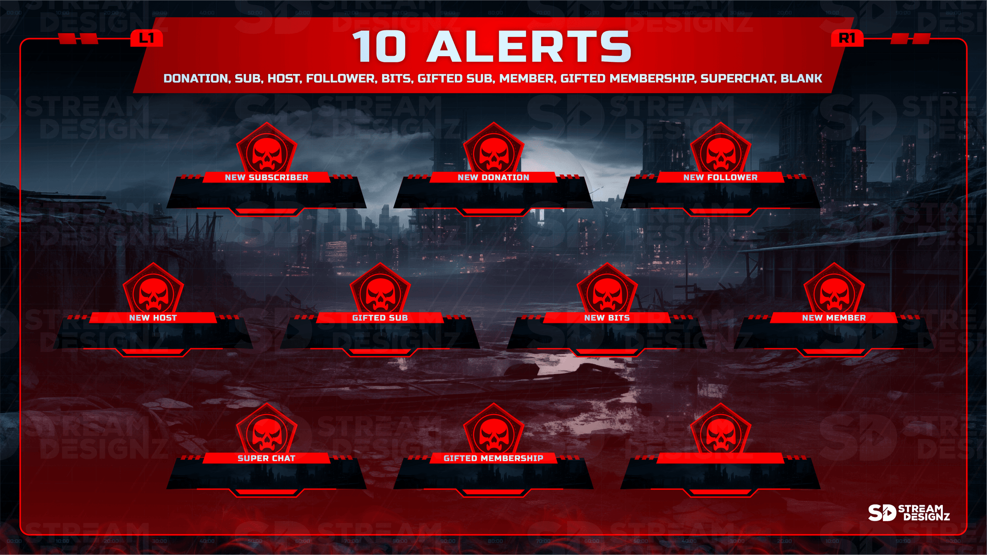 static stream overlay package 10 alerts loadout stream designz